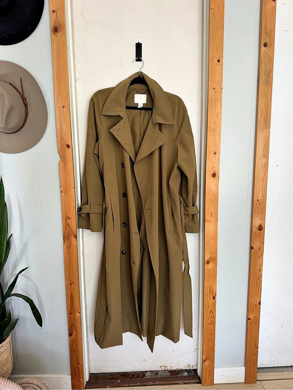 H&Medium Women's Trench Coat Brown Size large